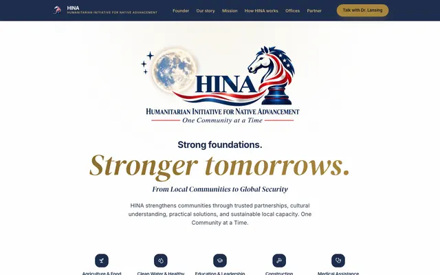 HINA website home page